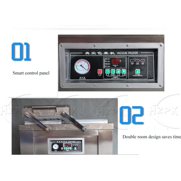 800 W Double Chamber Vacuum Packaging Machine , Industrial Food Vacuum Sealer