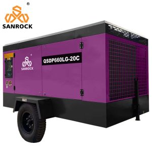 2800 KG Capacity Portable Screw Air Compressor 20Bar for Mining 340L Fuel Tank