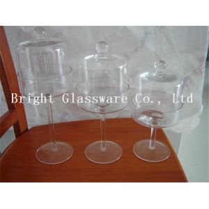 handmade blown glass dome glass cake cover with stand