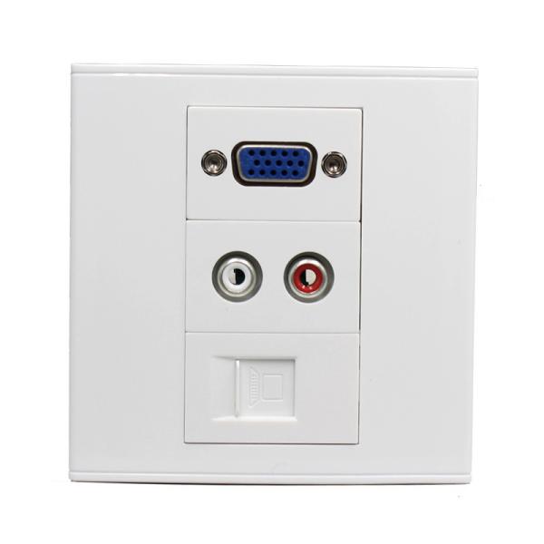Quality VGA Audio Network Port Modular Faceplate Wall Plate Outlet Terminal Block Socket Panel for sale