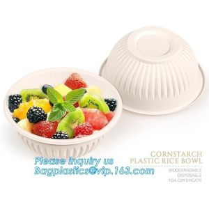 24oz disposable plastic soup bowl corn starch white bowls with lids,Disposable