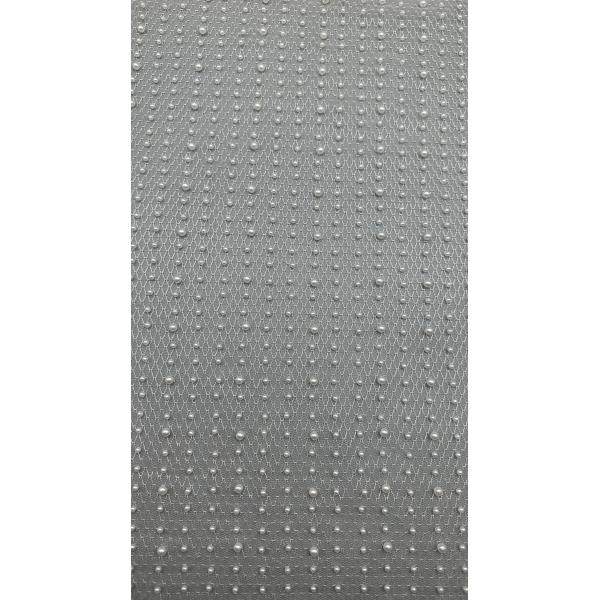 Viscose Cotton Leafy Lace Beaded Embroidery Fabric for Home Textile