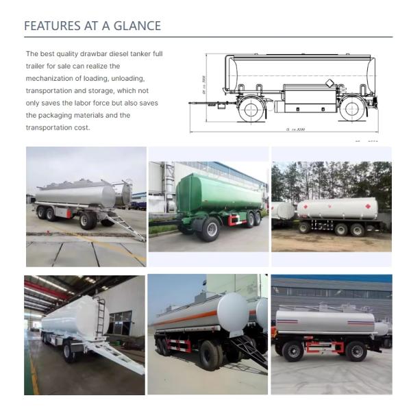 High Quality DrawBar Fuel Tanker Full Trailer