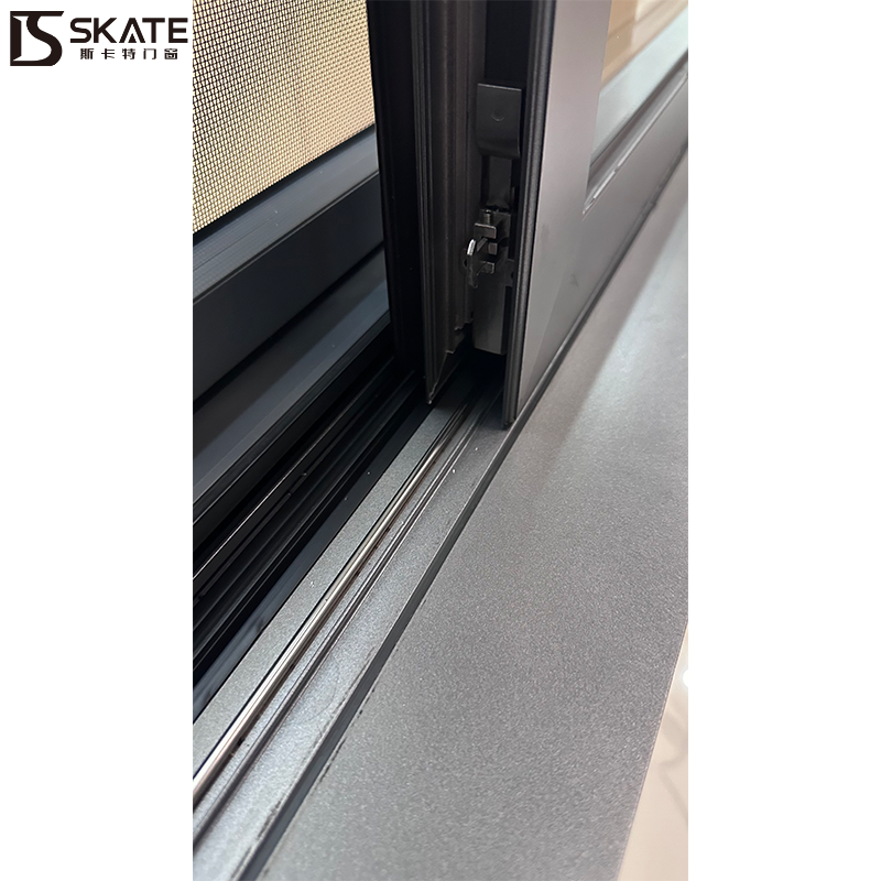 Modern Design 3 Track Sliding Window with Handle Lock and Mesh Screen for