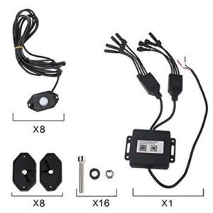 DC 9 - 30V 8 Pods Rock Lights For Trucks with Bluetooth Remote Controller