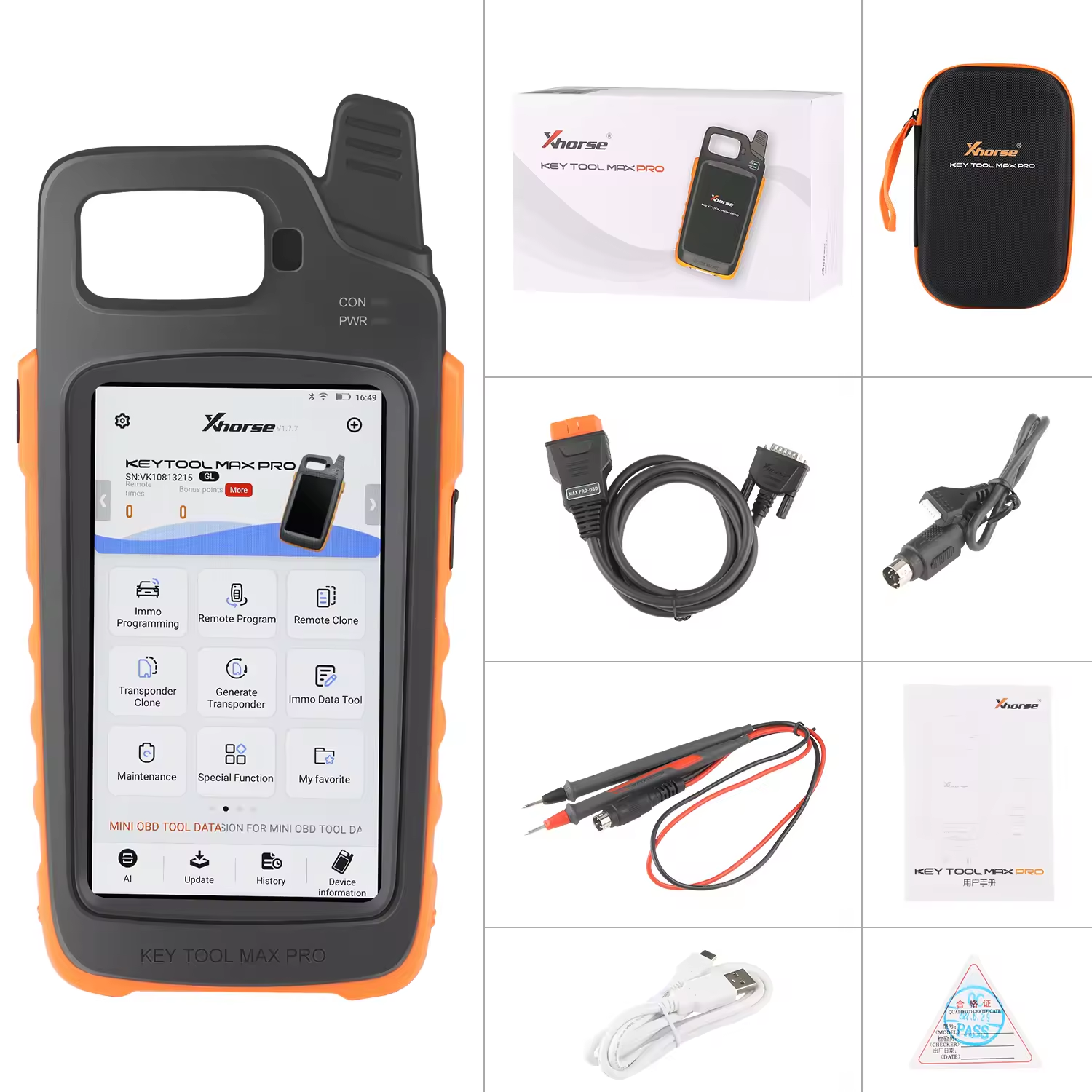 Xhorse VVDI Key Tool Max Pro with MINI OBD Tool Function Multiple Languages