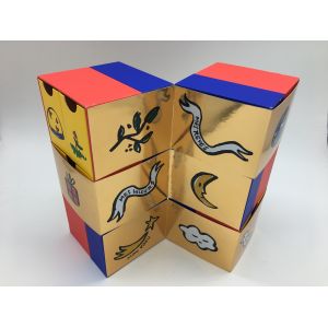 Reversible Gift Packaging Box With Drawer / Multidimensional Cardboard Storage