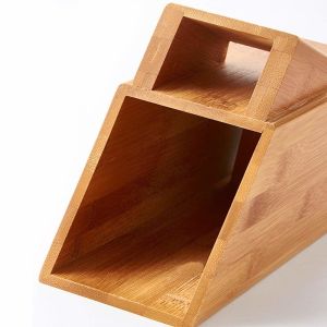 Durable Bamboo Knife Block Customized Size High Strength Free Of Heavy Metals