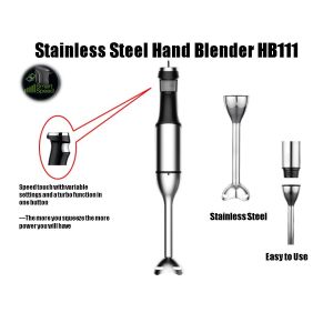 HB111 Stainless Steel Stick Blender With Chooper and Processing Bowl