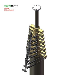 15m lockable pneumatic telescopic mast 30kg payloads 2.8m closed height for