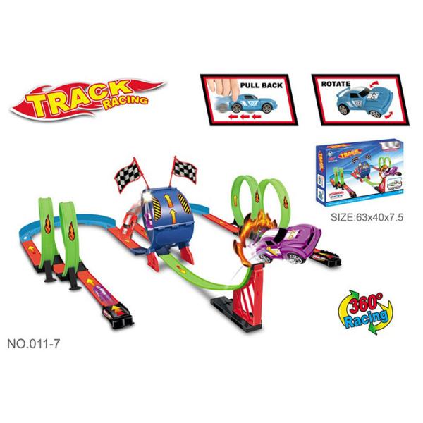 Quality Multiple Rolling Children's Car Race Track Sets With Two Way Driving Pull Back for sale