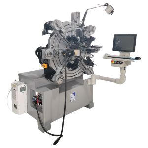 China CNC Spring Machine with 10 Axes Servo Motors 1.0-4.0MM Wire Size and 0-60 RPM Cam Revolution Speed on sale