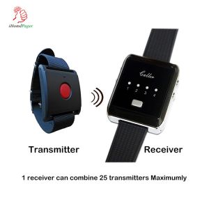 Portable Panic Button Light And Vibration Pager Personal Panic Alarm System