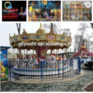 Luxury Theme Park Carousel / Portable Merry Go Round Ride For Kiddie Ride