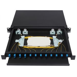 12 Core 1U Rack Mount Fiber Optic Patch Panel For FTTX Network Cable Management