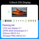 5.0 Inch Raspberry Pi Module 800*480 MIPI IPS TFT DSI Multi Touch LCD Module