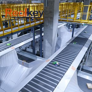 8000p/H Rubber Belt Sorter High Durability For Supermarket Distribution