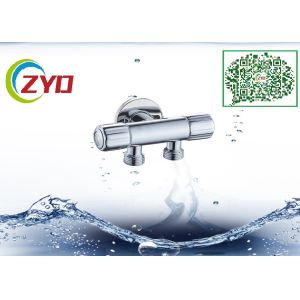 1/2"x1/2" Two Way Two Handle Brass Chrome Finish Bathroom Shower Adapter Shower