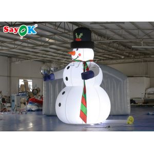 Oxfor Cloth Inflatable Holiday Decorations Wearing Black Hat And Mittens Blow Up