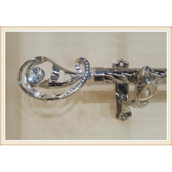 Classical delicate crystal zinc alloy curtain rod finials for home decoration