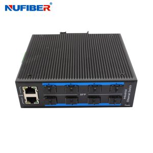 OEM Unmanaged Industrial SFP Ethernet Switch 8*1000Mbps SFP to 2*10/100/1000M