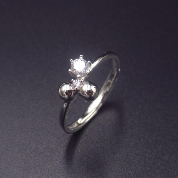 Minimalist Style Round Cubic Zirconia Ring With 925 Silver Thinner Shape