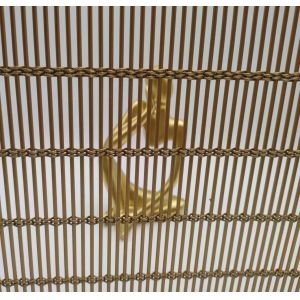 Decorative Woven Wire Flexible Metal Mesh Fabric Powder Coating For Curtains