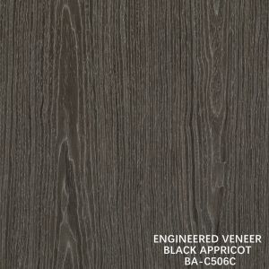 Top A Engineered Wood Veneer Washed Black Appricot Crown Grain Dark Color For