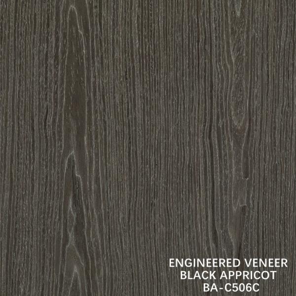 Top A Engineered Wood Veneer Washed Black Appricot Crown Grain Dark Color For