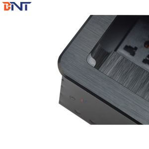 Aluminum alloy brush hidden conference desktop power socket with usb charger