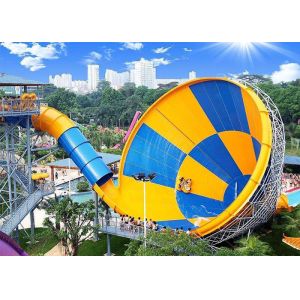 Fun Adult Giant Tornado Water Slide , Outdoor Spiral Amusement Park Water Slide