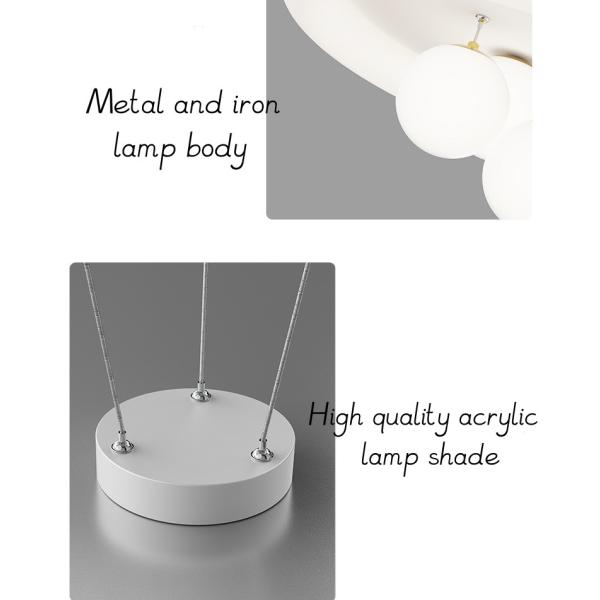 Nordic Cream Wind Children'S Room Lamp Crown LED Bedroom Pendant Light