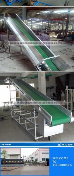 Powered V Flat Belt Conveyor Carbon Steel Material 0.4kW - 22kW For Climbing