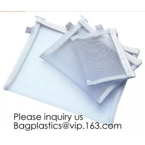 Travel Mesh Makeup Bag See Through Zipper Cosmetic Organizer Pouches Pack of 4