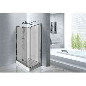 Wholesale 1200 x 800 x 2200 Rectangular Shower Cabins White ABS Tray Chrome Profiles from china suppliers