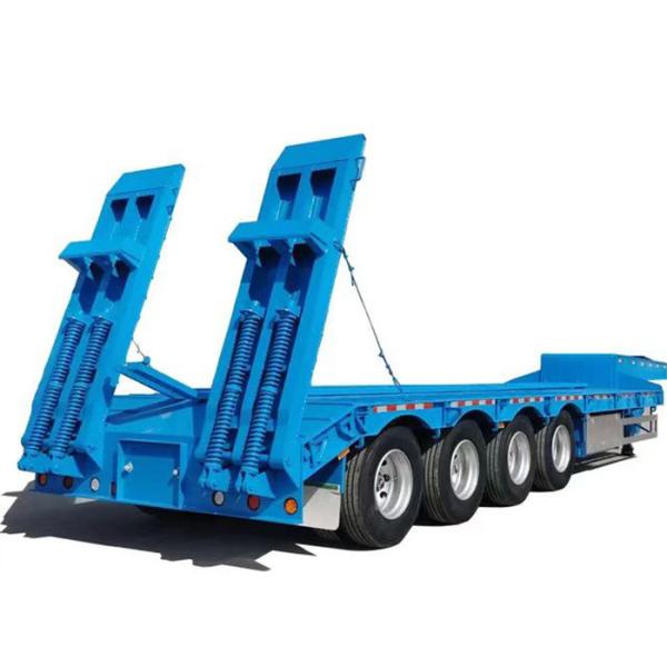 Customized 4 Axle Low Loader Trailer 60T-100T Lowbed Semi Trailer With Jost E100