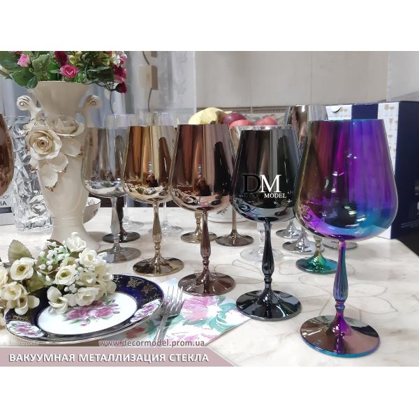 Glassware Decoration PVD Coating Service , Pruple Color PVD Glass Coating