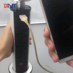 BNT modular design aluminum alloy with EU power plug hidden table pop up outlet