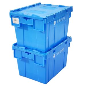 21L Volume Durable Blue Color Plastic Crate with Solid Box Style and Nestable