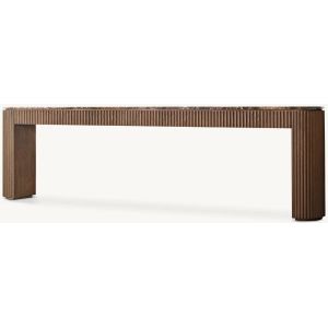 Modern Bedroom Walnut Console Table With Roller Shutter Door Cabinet