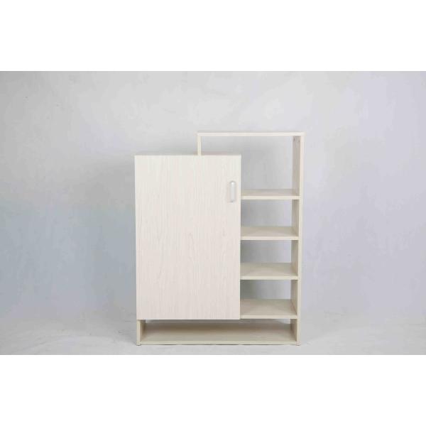 Quality Practical Wooden Home Shoe Cabinet Removeable Shelves With Door Hollow Racks for sale