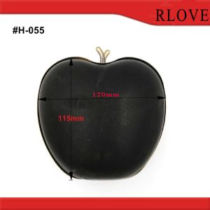 2019 Fashion apple shape gold color metal box purse frame with plastic shell