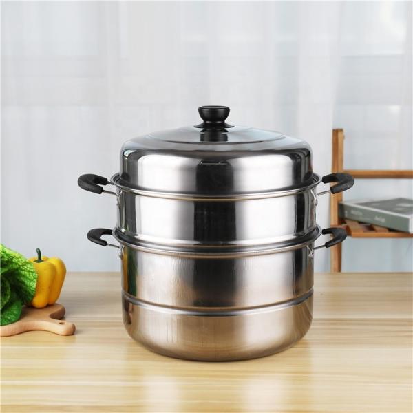 Quality All - Season Household Stackable Steamer Pot Two Layers  With Handle for sale