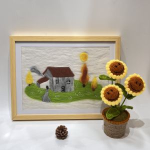 Wholesale Wool House Thread Decoration Painting Punch Needle DIY Kit For Beginners from china suppliers