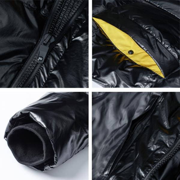 Bright Silver Windproof Winter Jacket Waterproof Short Thick Winter Jacket Mens Shining Fabric