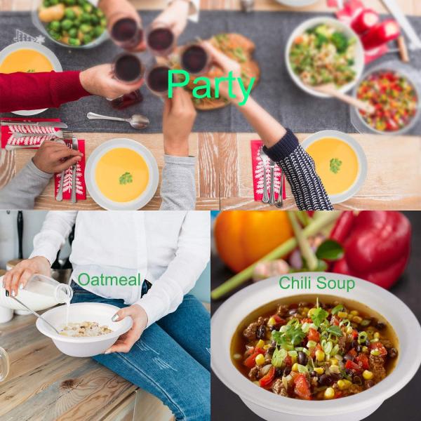 Party 12 Ounce Microwavable Sugarcane Bagasse chili soup Bowls