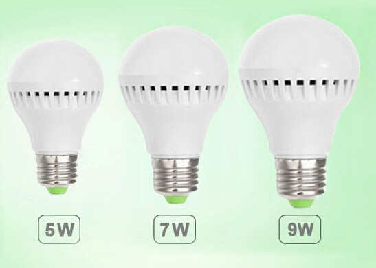 Radar sensor 3W 5W 7W 9W 12W LED Plastic E27 Bulb Light with aluminum radiator