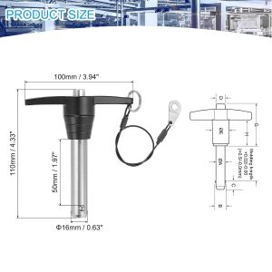 5/8 Inch T Handle Quick Release Pin with Push Button for Easy Ball Locking