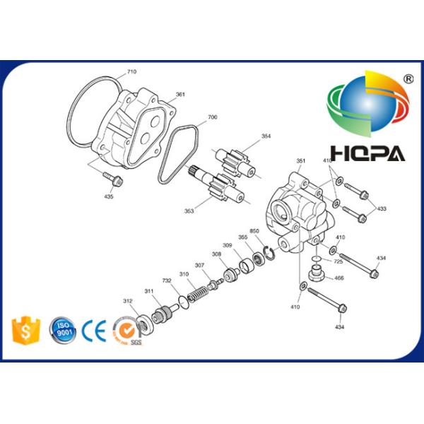 K9005450 Hydraulic Gear Pump Seal Kit For Doosan DX140LC DX140LC-3