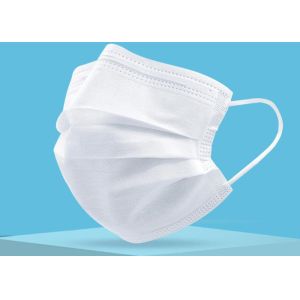 China White Color 3ply Disposable Medical Face Mask 17 X 9cm Nose Bridge Design on sale